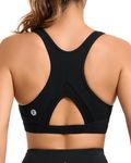 RUNNING GIRL Sports Bras for Women,High Support Moulded Cup Sports Bra High Impact Racerback Mesh Workout Tops Running Bra(3045 Black L)