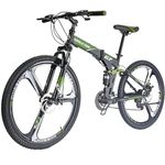 27.5" Folding Mountain Bike,21 Speed Full Suspension Bicycle for Adult,Dual Disc Brakes Foldable Bikes