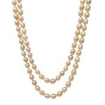 TreasureBay Women's Long Pearl Necklace | 7-8mm Freshwater Pearl Multi Layers Necklace (Pink)