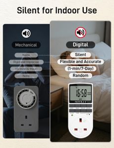 NOVKIT Digital Timer Plug 2-Pack – Programmable Socket Switches