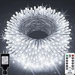 KNONEW 403ft 1000 LED String Lights Outdoor Christmas Lights 8 Modes & Timer Fairy Light Plug in Waterproof LED String Lights for Xmas Yard Tree Wedding Party Holiday Decorations (Cool White)
