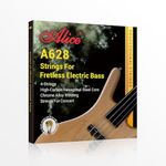 Flatwound Bass Guitar Strings - Coated Hexagonal High Carbon Steel Core Bass Strings - For Bass Guitar 4 String - 45-100 Gauge