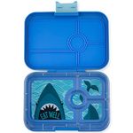 Yumbox Tapas Leakproof Bento Box: 4-Compartment Bento Lunch Box (True Blue with Shark Tray)