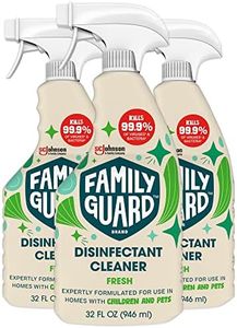 Family Guard Brand Disinfectant Spray Trigger & Multi Surface Cleaner, Antibacterial Spray, Expertly Formulated for Use In Homes with Children & Pets, Fresh Scent, 32 oz (Pack of 3)