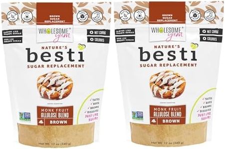 Wholesome Yum Besti Natural Brown Sugar Substitute - Keto Brown Monk Fruit Sweetener Blend With Allulose (No Erythritol) - Non GMO, Zero Carb, Zero Calorie, Sugar Free, No Aftertaste (12 oz, 2 Pack)