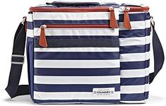 Fit & Fresh Foundry Soft Cooler Bag Insulated Leak Proof and Wine Carrier Bag, 24 Can Large Soft Sided Cooler Bag for Men and Women, 2 Bottle Wine Holder Tote Bag for Travel, Beach and Picnic Bag