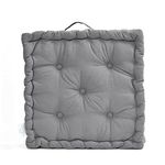 Yorkshire Homeware 100% Cotton Filling Booster Cushion Armchair Sofa Thick Seat Pads Adults Chair Armchair Pets Garden 45cm x 45cm + 10cm Approx (Charcoal)