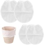 4 Pcs Paint Strainer Bag, 1 Gallon 2 Gallon Reusable Industrial Nylon Mesh Paint Filters Bags Blue Fine Mesh Filters Bag Bucket with Elastic Top Opening for Paint Gardening(White)