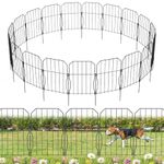 WELDUN Metal Garden Fence, Total 590CM(L) × 41CM(H), 19 Pack Small Fencing for Dogs, Decorative Fences Garden Flower Bed and Animal Barrier, for Rabbit Dog Yard Patio Outdoor Decor