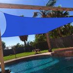 Windscreen4less 8' x 12' Rectangle Sun Shade Sail - Solid Blue Durable UV Shelter Canopy for Patio Outdoor Backyard