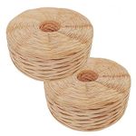 KEILEOHO 2 Rolls 500 Yards Each Raffia Ribbon Natural Cellulose Paper Twine Light Brown Biodegradable Raffia Grass Yarn for Gift Wrapping, Festival Decoration, Craft, ect