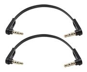 3.5mm Audio Cable zdyCGTime Right Angle 4-Pole 1/8" 3.5mm Stereo Plug/Male to Right Angle 4-Pole 1/8" 3.5mm Plug/Male Aux Headphone Cable-0.5feet