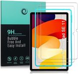 Screen Protector For Xiaomi Redmi Pad SE(11 Inches),with 2 Pcs Tempered Glass [Fingerprint Reader,Easy to install]