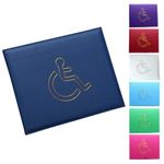 Soft Leather Disabled Badge Holder Wallet Disability Parking Badge Cover Holder by Glamified Disabled Blue Badge Display Holder (Blue)