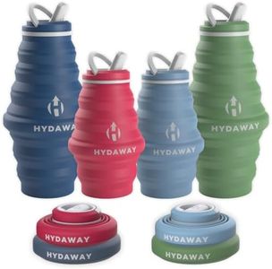 HYDAWAY Collapsible Water Bottles | 17oz & 25oz Family 4-Pack I Reusable Water Bottles with Flip Top Lid for Travel and Everday Adventures