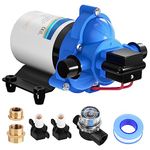 MICTUNING DC Self Priming Water Diaphragm Pump 12V, 3.5GPM 45PSI On Demand Fresh Water Pressure Pump with Pressure Switch for RV Camper Garden Sprinkler Faucet