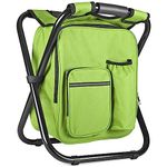 Kikerike Backpack Stool Cooler Chair Heavy Duty 400 LBS Max Load Portable Lightweight Stool Backpack Folding Fishing Cooler Stool for Camping Hunting Fishing - Grass Green