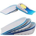 Ailaka Gel Height Increase Insoles 1 Pair, Shock Absorption Heel Cushion Pads, Height Lift Shoes Inserts for Men & Women