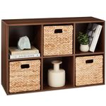 Best Choice Products 6-Cube 11in Storage Shelf Cubby Organizer Bookcase System for Nursery, Kids Room, Living Room, Kitchen, Closet w/Removable Back Panels – Walnut