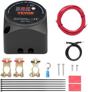 VEVOR Dual Battery Isolator Kit, 140Amp, Manual and Auto Modes VSR Voltage Sensitive Relay with LCD Screen, Smart Battery Isolator for ATV UTV RV Camper Off-Road Vehicle Caravan Truck Boat Yacht