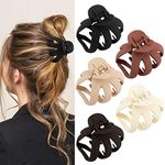 Atoden Hair Clips, 5Pcs Octopus Matte Hair Claws for Women, Large 3.15" Hair Clips for Thick Hair, Non-slip Jaw Clips, Hair Accessories