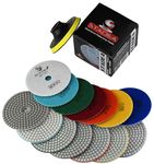 STADEA Diamond Polishing Pads for Angle Grinder, 4 inch Wet/Dry 8 Piece Set Granite Stone Concrete Marble