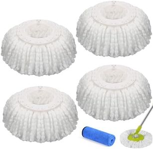 4 Pack Replacement Mop Micro Head Refill Hurricane for 360° Spin Magic Mop-Microfiber Replacement Mop Head-Round Shape Standard Size