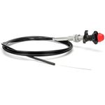 55204 Control Cables With 2 Inch Black Knob, 10 Ft. Length Compatible with Universal Fit - Locking Throttle Cable