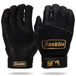 Franklin Sports Adult MLB Pro Classic Batting Gloves, Small, Pair, Black/Gold