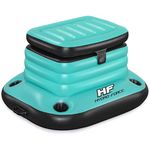 Bestway Hydro Force: Glacial Sport Cooler - Inflatable Water Cooler, 34.5" x 30" - Teal & Black, 9.43 Galloon, Insta-Shield Material, Puncture Resistant, 4 Built-in Cupholders, Water Floating Cooler