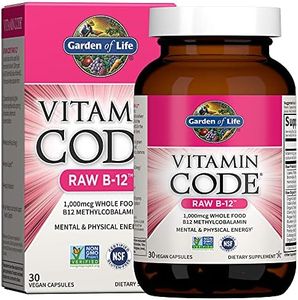 Garden of Life B12 - Vitamin Code Raw - 30 Capsules, 1,000mcg Whole Food Methylcobalamin for Energy, Vegan B12 Vitamin plus Probiotics & Enzymes, Gluten Free Supplements