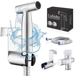 LUFEIDRA Handheld Bidet Sprayer for Toilet-Adjustable Water Pressure Jet Spray with Bidet Hose for Feminine Wash, New Premium Stainless Steel Muslim Shower Toilet Bidet Cloth Diaper Sprayer Set