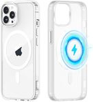 Yoedge Clear Magnetic Case for iPhone 11 Pro Max with Built-in Magnets Compatible with MagSafe Charging 6,5 inch, Ultra Slim PC + TPU Silicone Protective Shockproof Bumper Cover, Transparent
