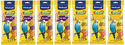 VITAKRAFT TRIO MIXED VARIETY PACK BUDGIE KRACKER HANGING BIRD CAGE SEED STICK TREATS 7 PACK 6 FLAVOURS