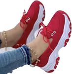 Women's Orthopedic Walking Shoes, Arch Support Orthopedic Sports Shoes for Traveling and Hiking (Red,6)