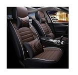 Hi Art Leatherette Custom Fit Front and Rear Car Seat Covers Compatible with Tata Altroz, (Black/Brown)