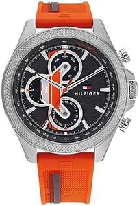 Tommy Hilfiger Clark Silicone Strap Chronograph Dial Men's Watch, Orange/Grey