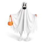 Spooktacular Creations White Ghost Costumes for Kids, Smile and Boo Ghost Costume for Halloween Spooky (5-7 yr)