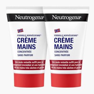 Neutrogena | Crema de manos concentrada sin perfume Fórmula Noruega (paquete de 2 tubos de 50 ml) - Crema relajante para un alivio inmediato - Crema hidratante 24 horas para manos muy secas y