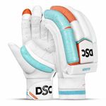 DSC Condor Glider Leather Cricket Batting Gloves, Mens Right (White Red)