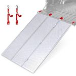 Black Widow Extra Wide Punch Plate Aluminum Folding ATV Ramp, 1,500 Pound Capacity, 7’ 10”, Silver - Heavy Duty Truck Loading Ramp Accessories