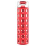 Coral : Ello Syndicate BPA-Free Glass Water Bottle with Flip Lid, 20-Ounce