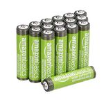 Amazon Basics 16-Pack AAA High-Capacity 850 mAh Rechargeable Batteries, Pre-Charged, Recharge up to 500x