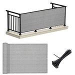 LOVE STORY Balcony Privacy Screen, 3'x10' Deck Shield Screen Fence Cover,UV Protection and Weather-Resistant, 3 FT Height for Deck, Patio, Backyard, Outdoor Pool, Porch, Railing,Beige Anthracite