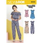 New Look Pattern 6444A Girl's Dress and Jumpsuit in Two Lengths, Paper, Multi-Colour, 22x15x1 cm