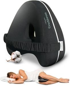 Cruchlorent Black Heart - Cuscino Per Gambe e Ginocchia Per Dormire Sul Fianco - 100% Puro Cotone - Ortopedico - Supporto Fino a 95 Kg - Combatte i Dolori Lombari, alle Anche e Ginocchia.