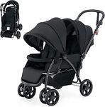 BABY JOY Foldable Tandem Stroller, 