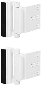 2 Pack Door Reinforcement Locks with 8 Screws, Defender Security Door Lock for Toddler, Childproof Door Lock Night Lock Withstand 800 Lbs, White