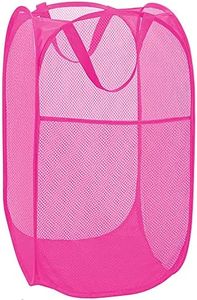 Deluxe Strong Mesh Pop up Laundry Hamper Basket with Side Pocket for Laundry Room, Bathroom, Kids Room, College Dorm or Travel Blush