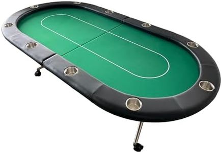 INO Design Foldable Poker Table 94 Inches for 10 Players Casion Game Style with Casters Scroll Wheels, Green